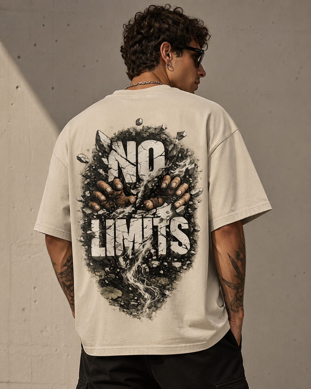 No Limits Oversized T-Shirt – Green Streetwear Edition