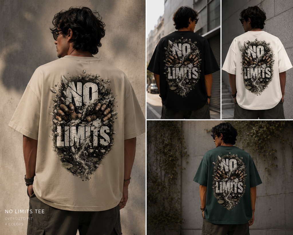 No Limits Oversized T-Shirt – Green Streetwear Edition