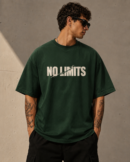 No Limits Oversized T-Shirt – Green Streetwear Edition