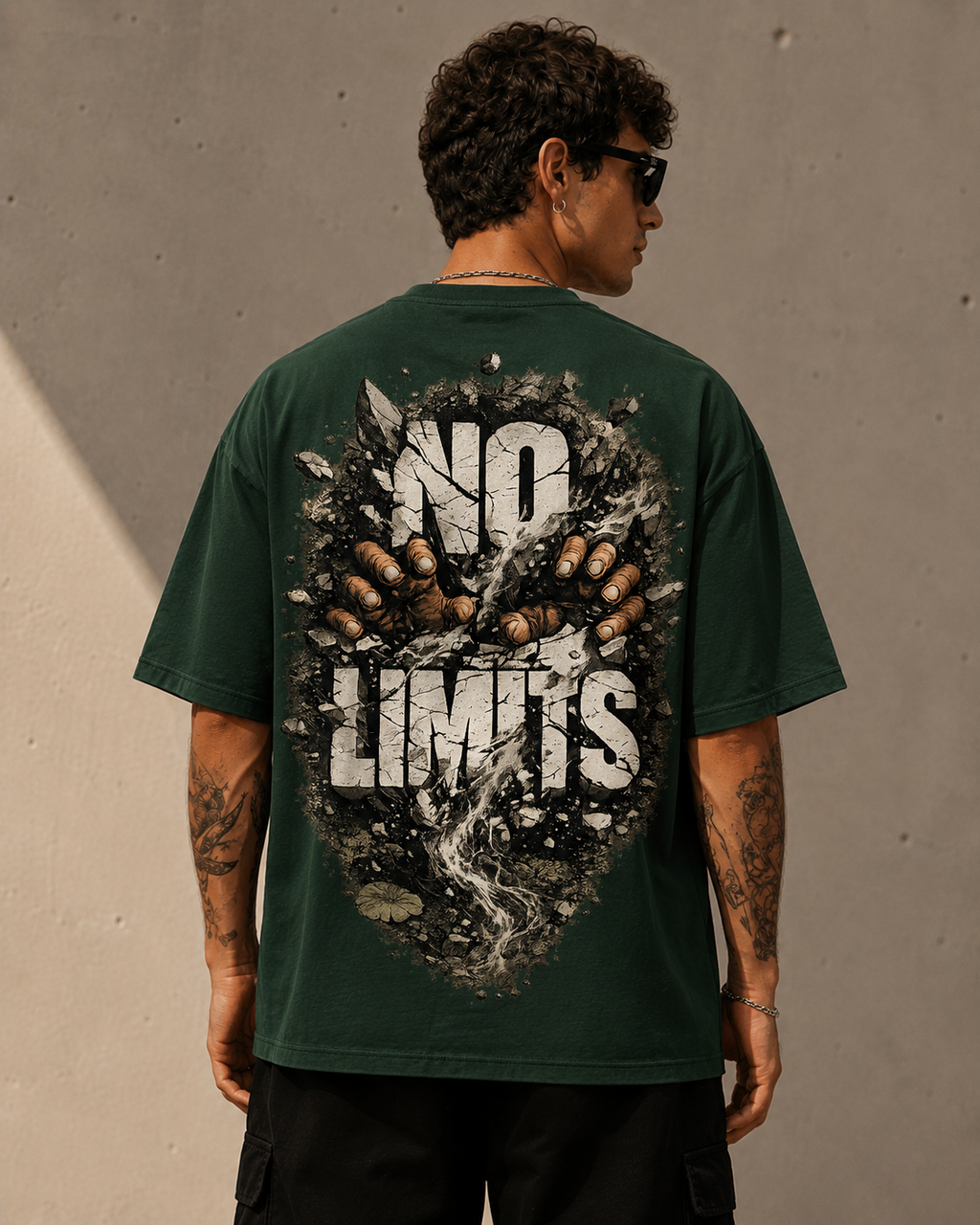 No Limits Oversized T-Shirt – Green Streetwear Edition