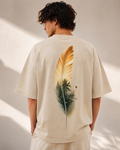 Light As Feather Oversized T-Shirt – Nature Feather Back Print