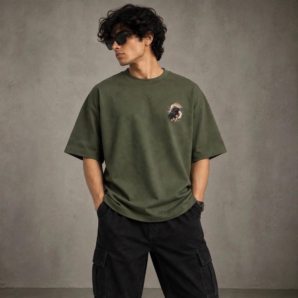 Raven Blossom Oversized T-Shirt