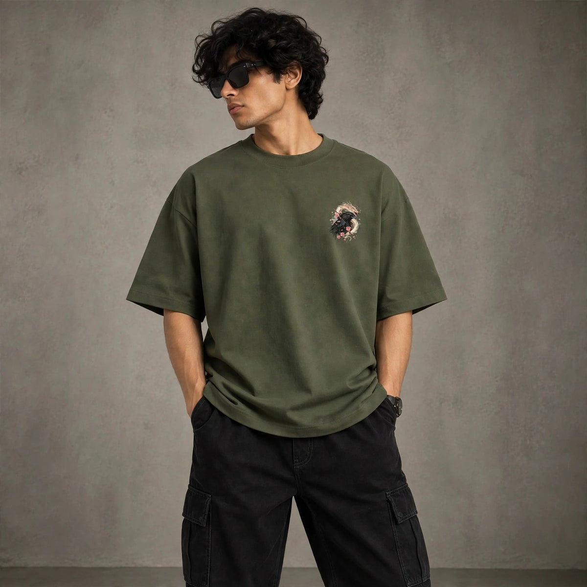 Raven Blossom Oversized T-Shirt