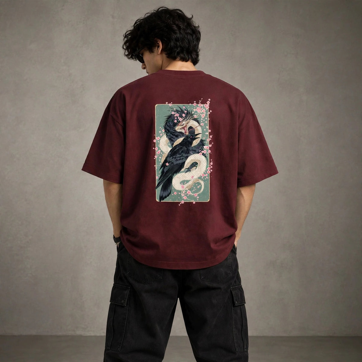 Raven Blossom Oversized T-Shirt