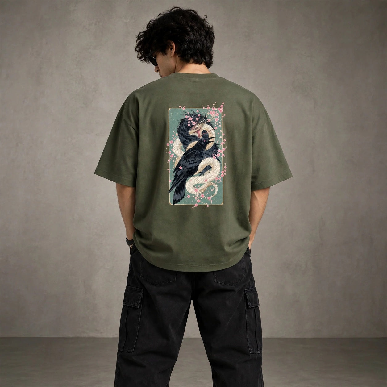 Raven Blossom Oversized T-Shirt