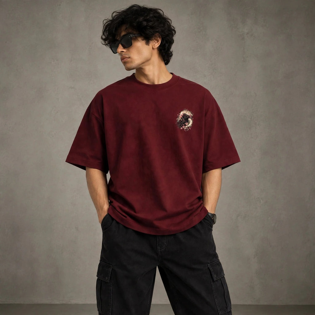 Raven Blossom Oversized T-Shirt