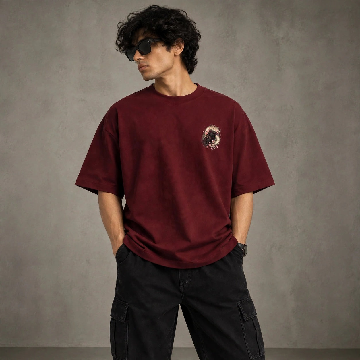 Raven Blossom Oversized T-Shirt